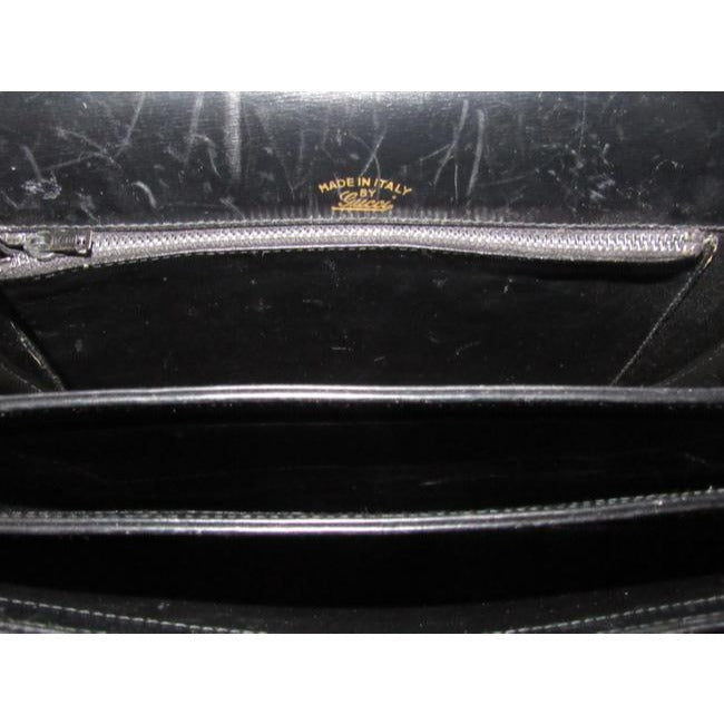 Gucci Early Saddle With Sherry Stripes Black Leather And Gg Leather Shoulder Bag