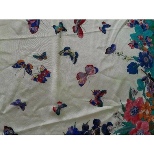 Gucci Colorful Flowers & Butterflies XL Silk Scarf