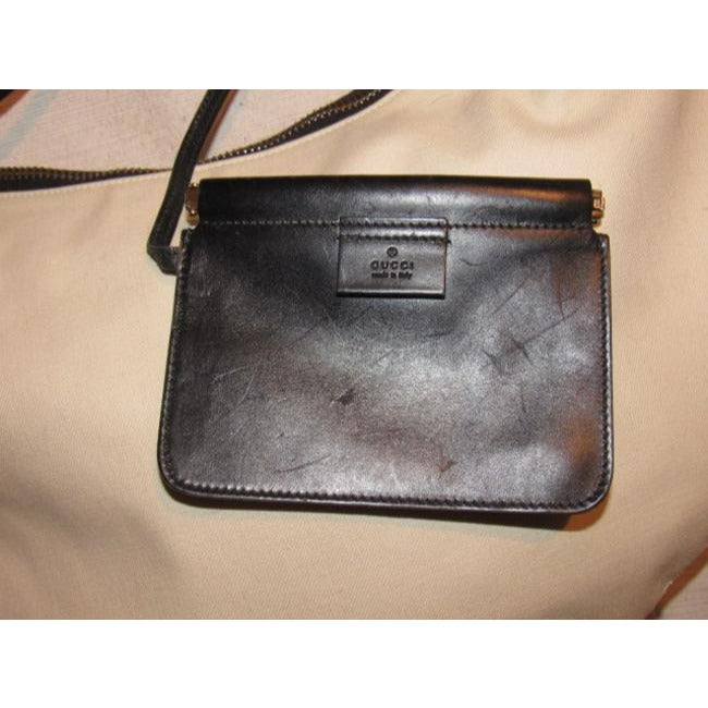 Gucci Vintage White And Gg Leather Hobo Bag