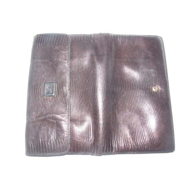 Gucci Brown Snakeskin And Smooth Leather Vintage Wallet