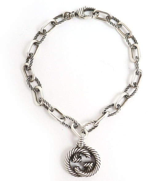 GUCCI bracelet Main�FAG925 Silver mens 18 Used