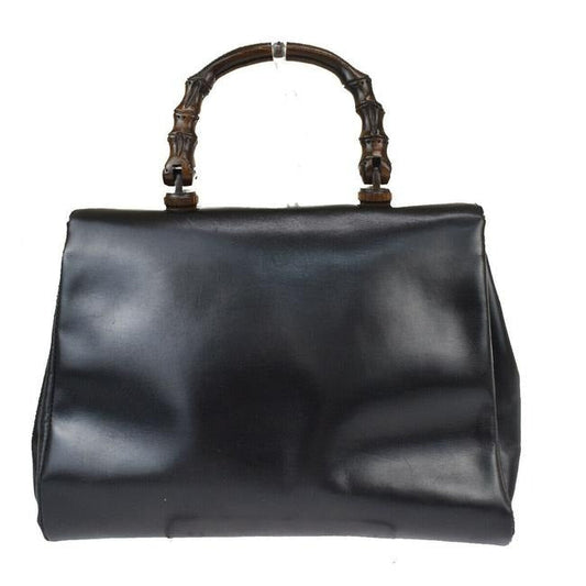 Gucci Daily Top Handle W Bamboo Clasp Khaki Brown Leather Shoulder Bag