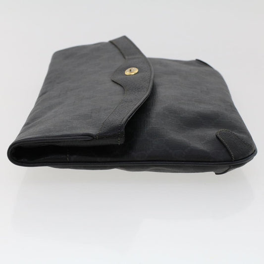 GUCCI GG Canvas Clutch Bag PVC Leather Black 156.02.075  ep1120
