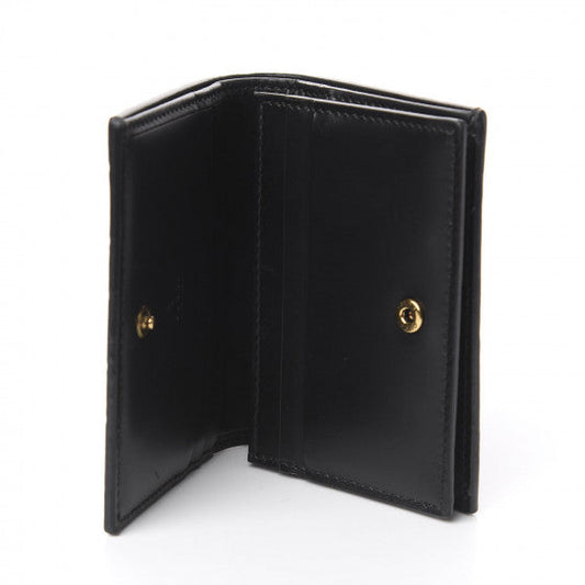 Gucci Guccissima Crystal Cat Card Case in Black