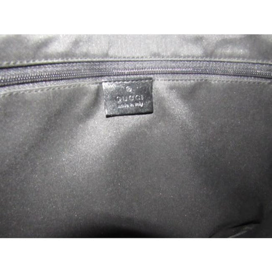 Gucci Jackie Guccissima Black Charcoal Gray G Print Leather Canvas Hobo Bag