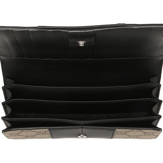 Gucci Continental Flap Wallet in Canvas with Leather Trim