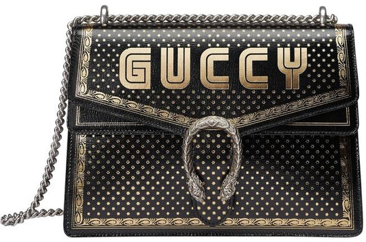 Gucci Dionysus Sega Moon Stars Shoulder Bag in Black