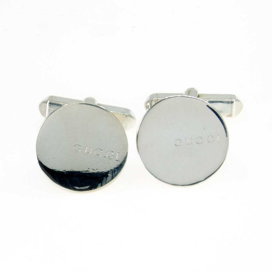 Gucci Logo Disc Cufflinks in Sterling Silver
