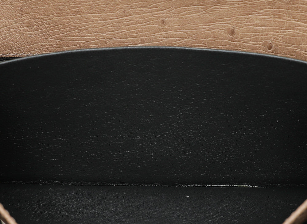 Gucci Brown 1973 Ostrich French Wallet