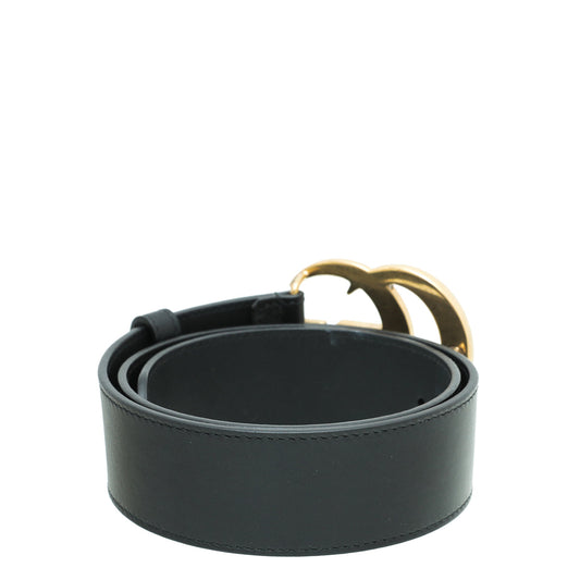 Gucci Black GG Buckle Wide Belt 26