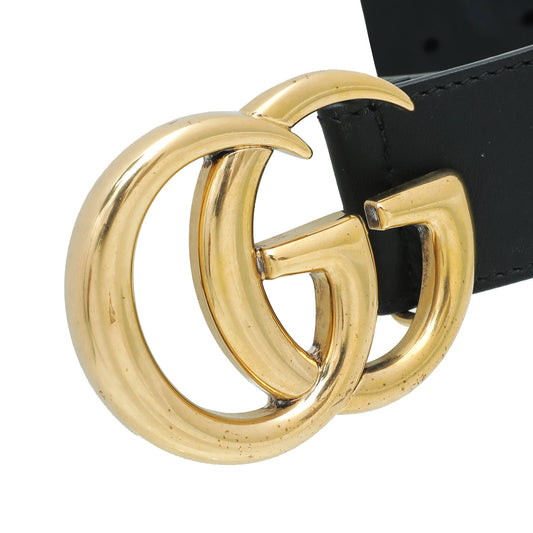 Gucci Black GG Buckle Wide Belt 26