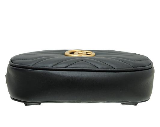 Gucci Black GG Marmont Mini Belt Bag