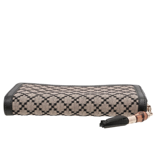 Gucci Bicolor Diamante Bamboo Tassel Zippy Wallet