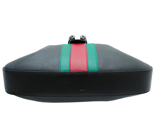 Gucci Black Dionysus Web Hobo Medium Bag