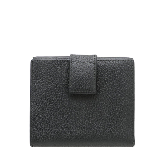 Gucci Black GG Fremch Flap Wallet