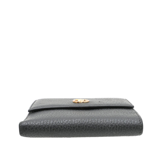 Gucci Black GG Fremch Flap Wallet