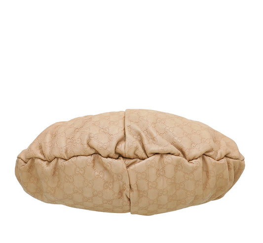 Gucci Beige GG Guccissima Studded Pelham Bag