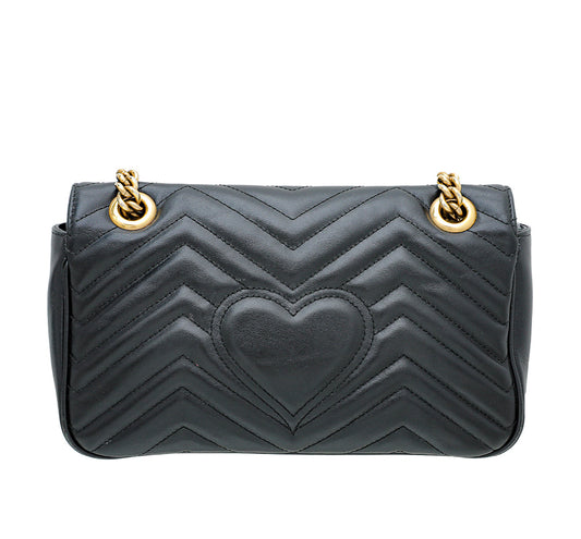 Gucci Black GG Marmont Matelasse Small Bag