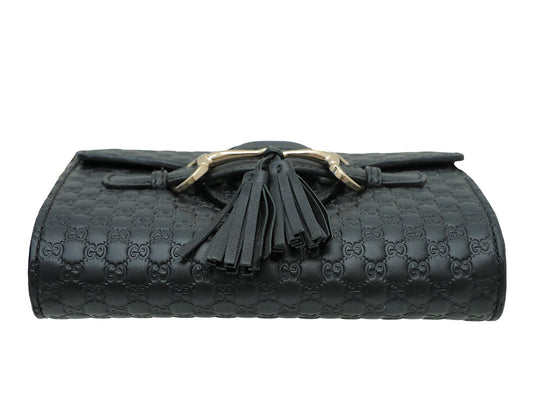 Gucci Black GG Microguccissima Emily Bag