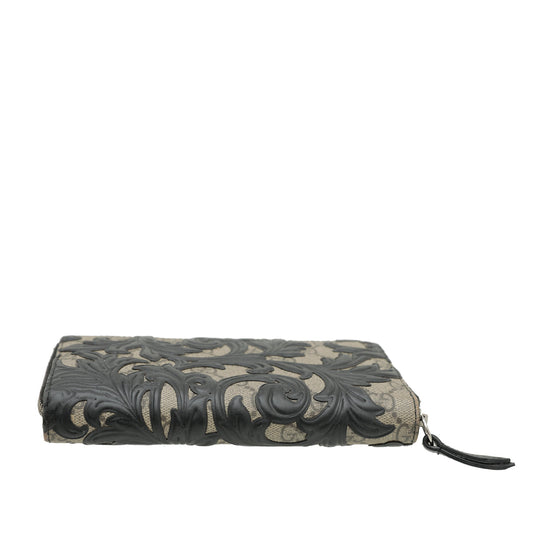 Gucci Bicolor GG Supreme Arabesque Zip Wallet