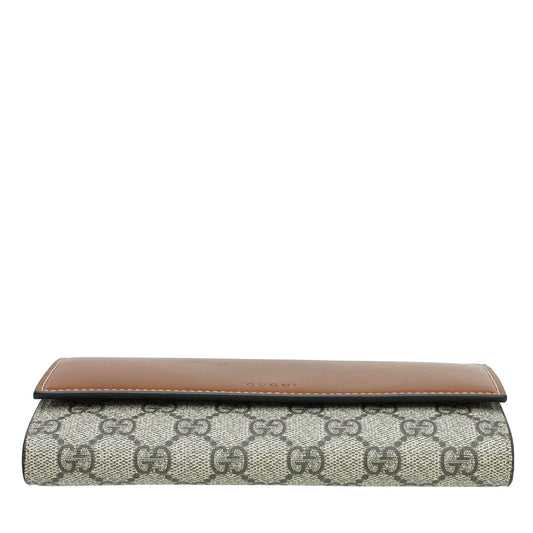 Gucci Brown GG Supreme Continental Wallet