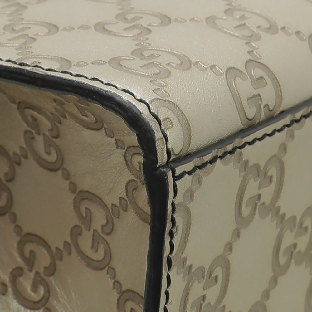 Gucci Metallic Champaigne Guccissima Emily Medium Bag