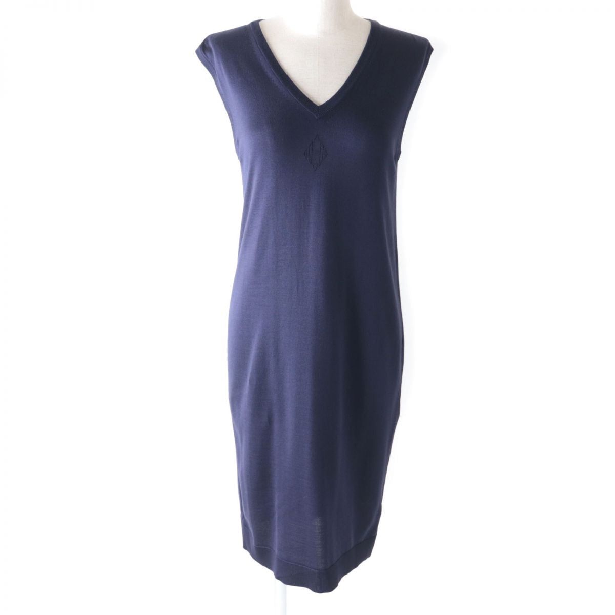HERMES one piece cotton Navy 34
