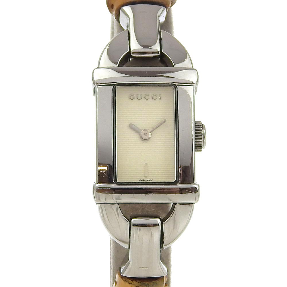 GUCCI Watches Quartz 6800L Stainless Steel, Bamboo beige Ivory dial Women Used