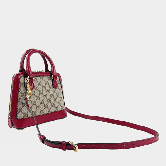 Gucci 1955 Horsebit Tote Supreme GG w/Red