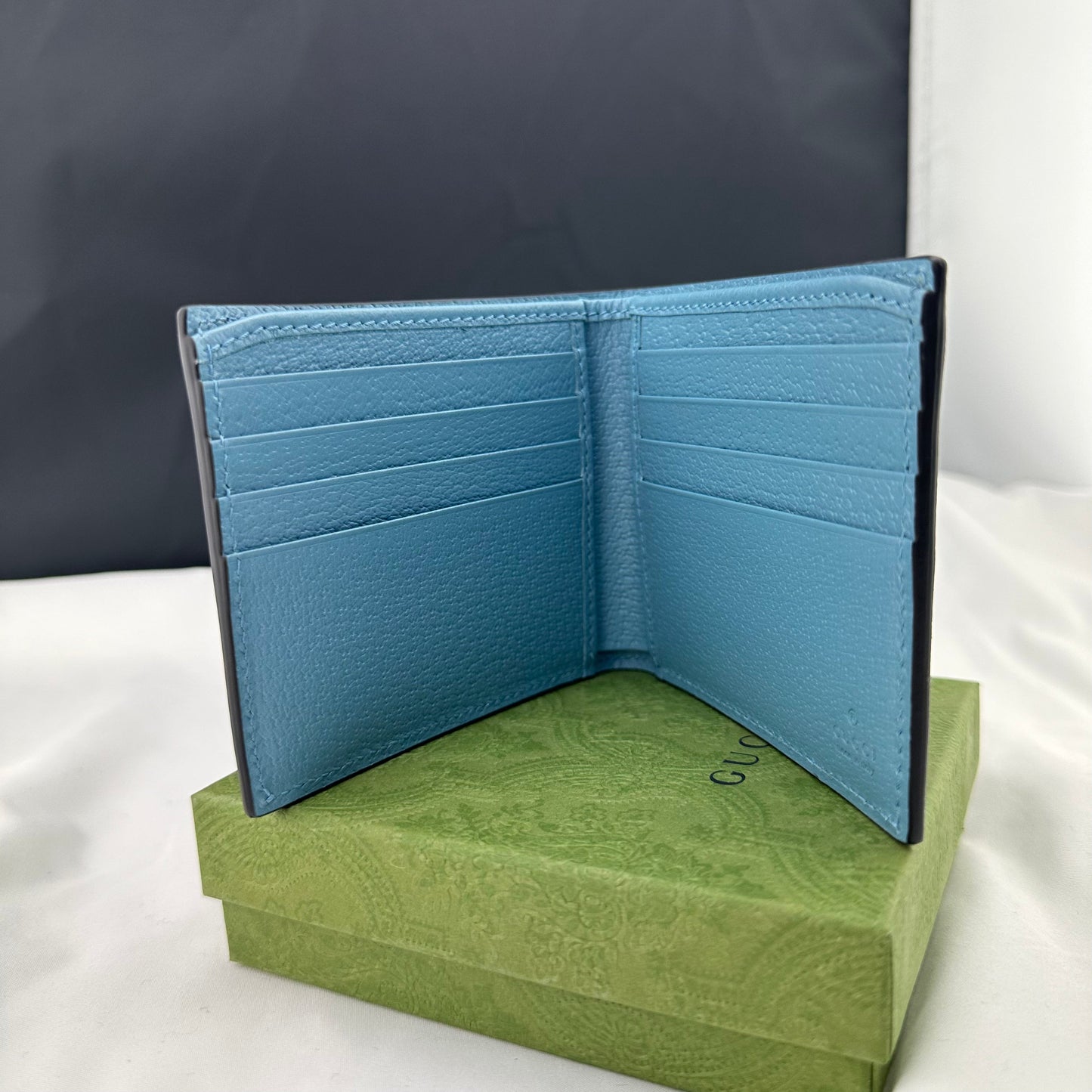 Gucci GG Marmont Card Case Wallet in Blue