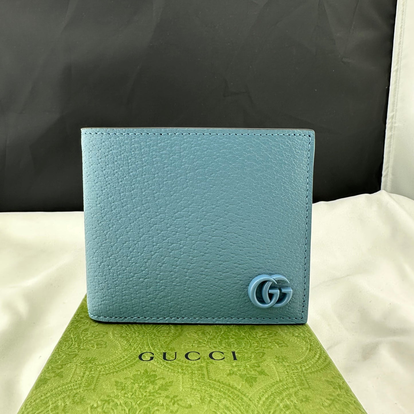 Gucci GG Marmont Card Case Wallet in Blue