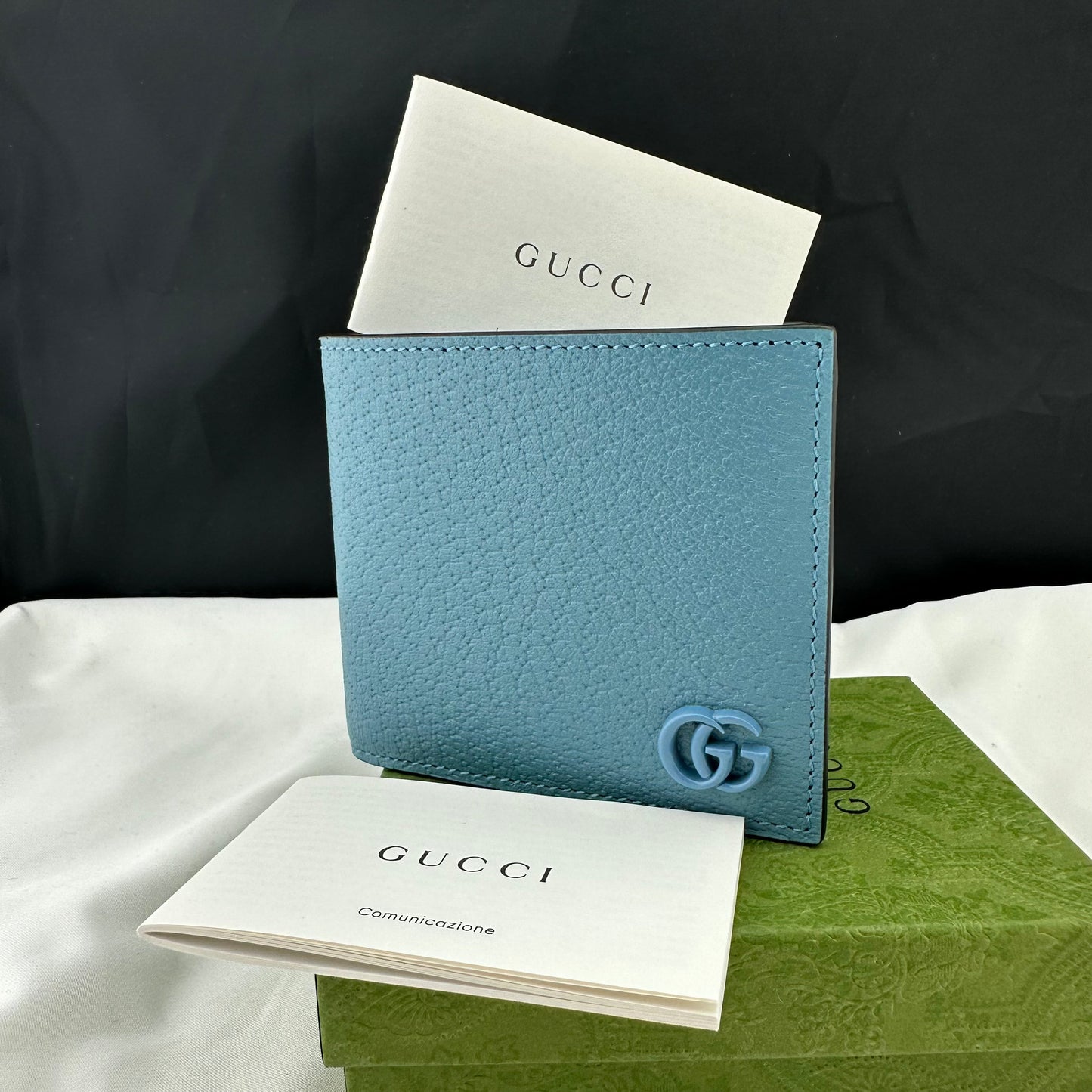 Gucci GG Marmont Card Case Wallet in Blue