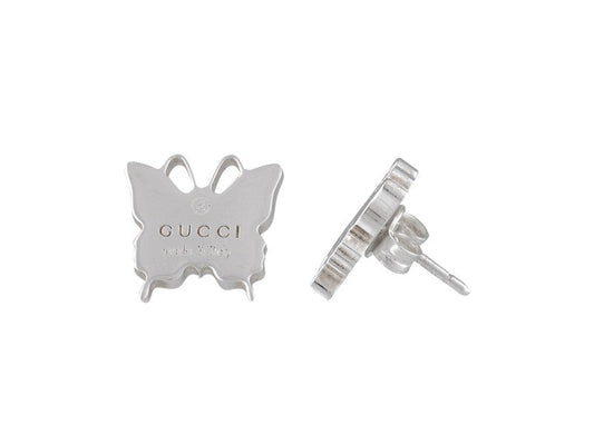Gucci Logo Butterfly Post Earrings in Sterling Silver