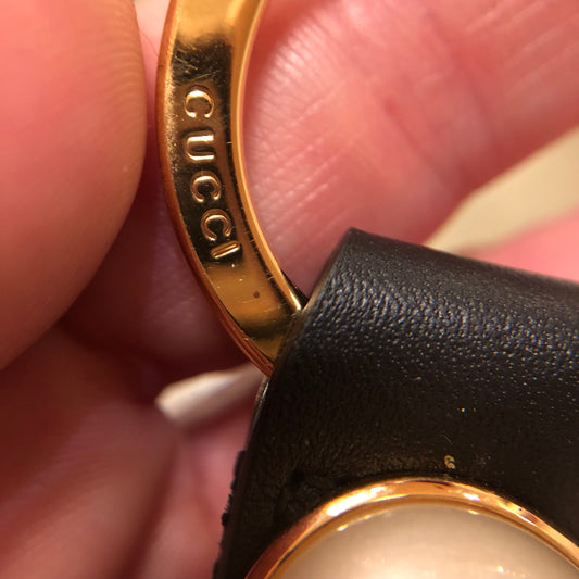 Gucci Green and Red Web Nylon Key Ring