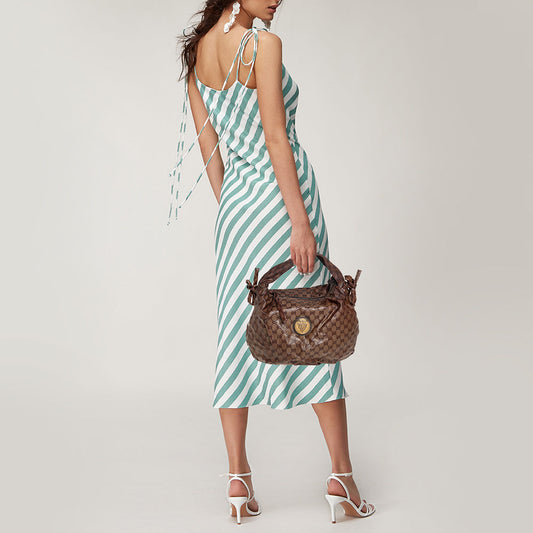 Gucci Beige GG Crystal Canvas Hysteria Hobo