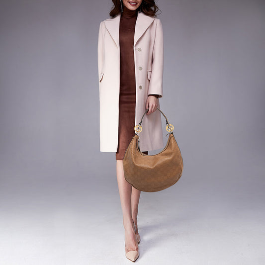 Gucci brown Guccissima Leather Medium GG Twins Hobo