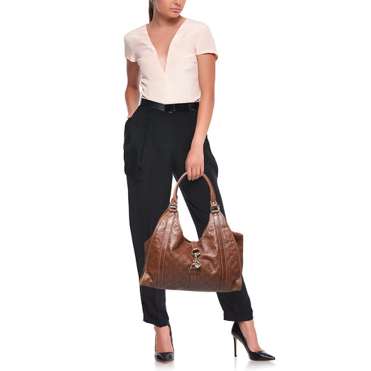 Gucci Brown Guccissima Leather Bardot Joy Hobo