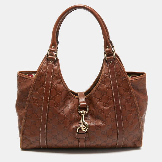 Gucci Brown Guccissima Leather Bardot Joy Hobo