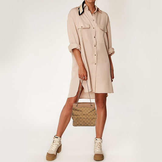 Gucci Beige GG Canvas and Leather Braided Handle Tote