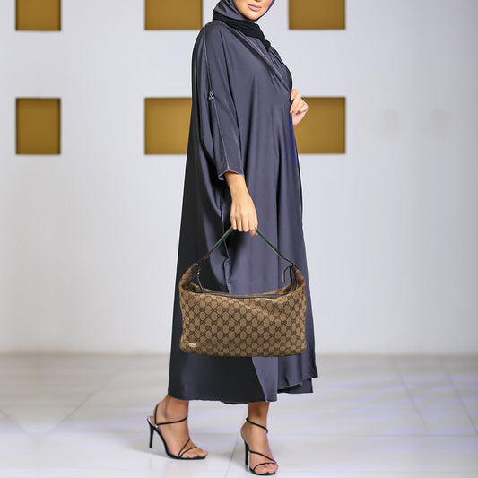 Gucci Beige/Ebony GG Canvas Web Pop Hobo