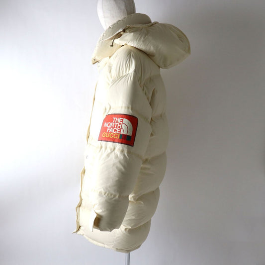 GUCCI Down jacket Outer: 88% nylon, Outer: 12% polyurethane, Lining: 100% nylon, Filling: 80% down, Filling: 20% feather, Part: 100% polyester Ivory Women S Used
