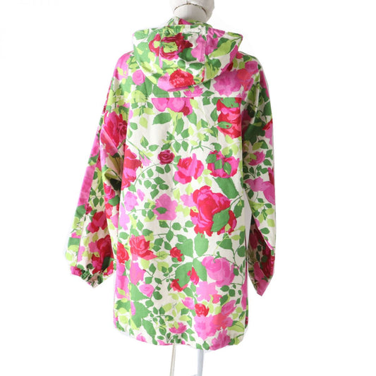 GUCCI Hoodie Outer material: 97% cotton, Outer material: 3% polyurethane, Part: 80% polyester, Part: 20% polyester Rose print<br>Pink x red x green Women XS Used