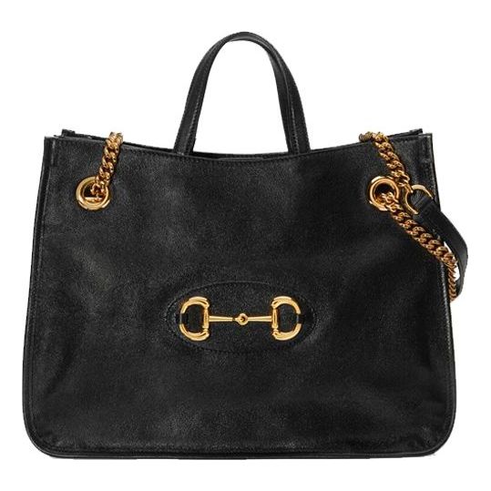 (WMNS) GUCCI 1955 Button Tote hand Bag Single Shoulder Bag Middle Black 621144-1U10G-1000