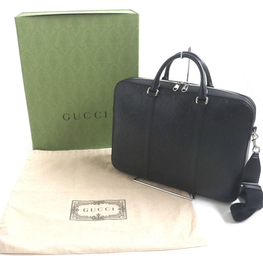 GUCCI Business bag Main: Leather Main: Black<br>Metal�FSilver mens Used