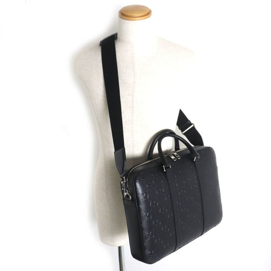 GUCCI Business bag Main: Leather Main: Black<br>Metal�FSilver mens Used