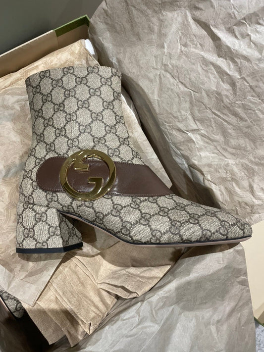 Gucci Bootie GG Supreme Malaga Beige Ebony