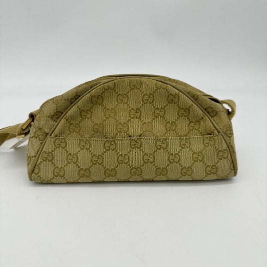 Gucci Beige Canvas Monogram Clutch Wristlet Small