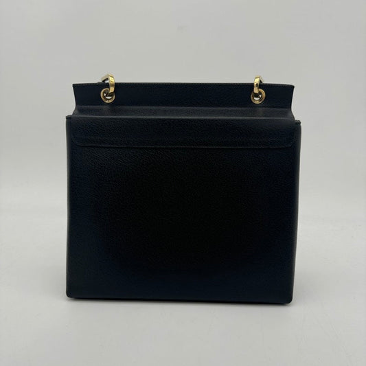 Gucci Black Leather Bamboo Handle HandBag Medium