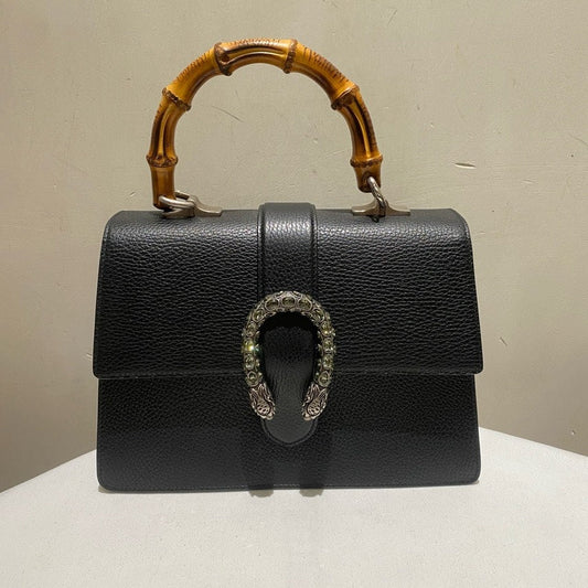 Gucci Bamboo Handle Dionysus Black Handbag
