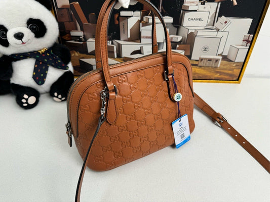 Gucci GG Marmont Two-Way Bag in Brown Leather - Shoulder/Crossbody